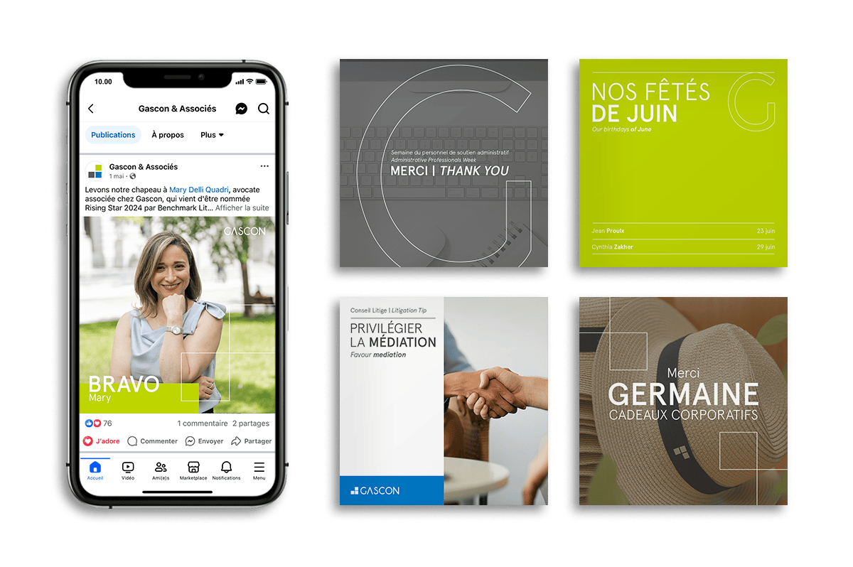 publications médias sociaux gascon et associés