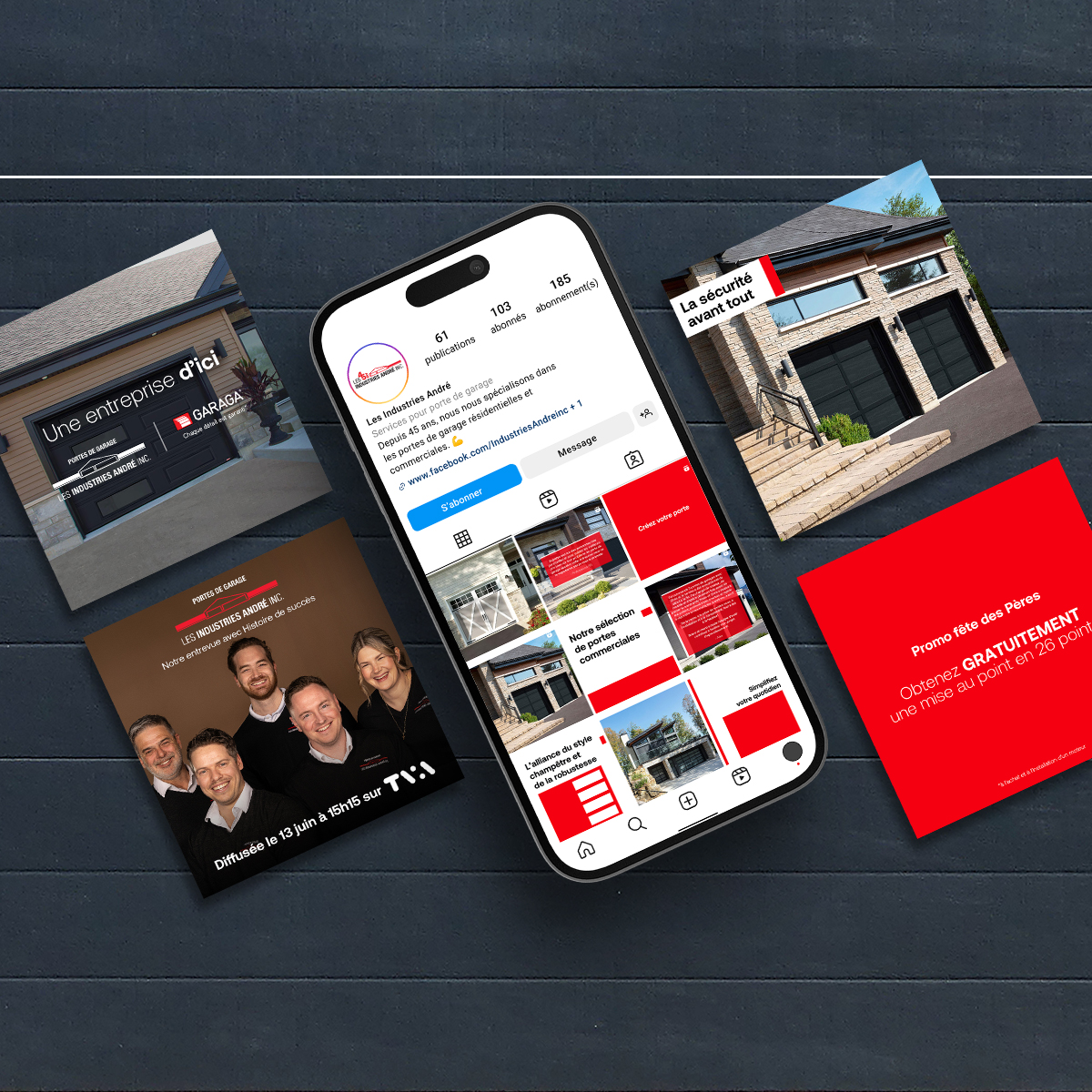 publications pour les réseaux sociaux industries andré