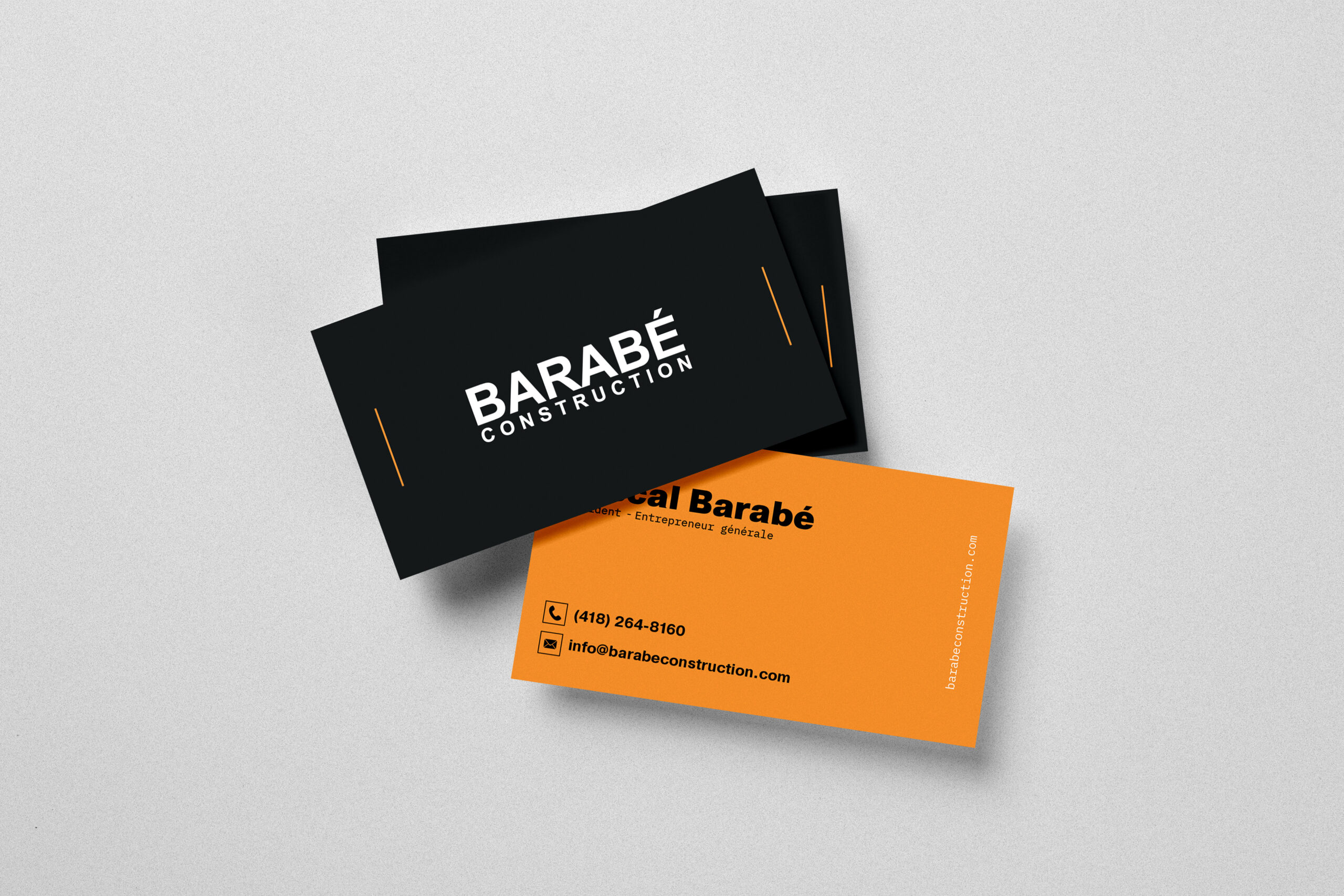 cartes d'affaires barabé construction