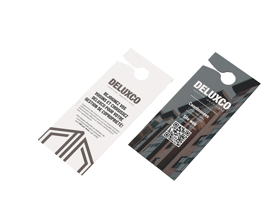 Accroche porte marketing Deluxco design imprimerie Solutions M